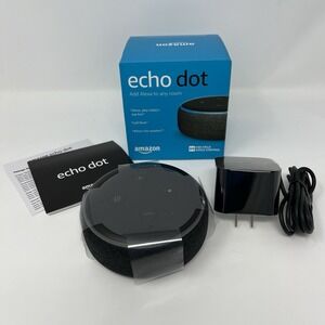 Amazon Echo Dot 3rd Generation Smart Speaker Alexa Charcoal w/ Box & Adapter